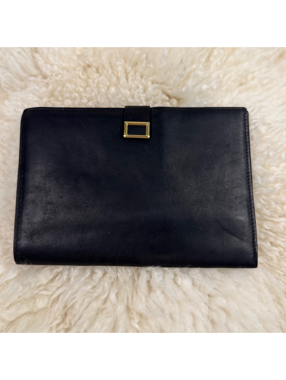Vintage Buxton Black Glove Leather Travel Wallet Passport Ticket Organizer